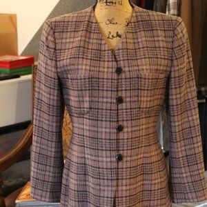 JONES NEW YORK WOOL BLAZER.  LAVENDAR PLAID SZ 10P